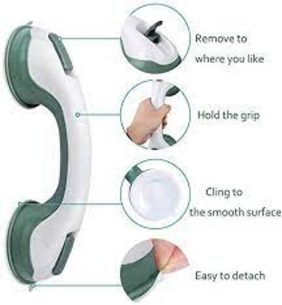 Bathroom Suction Cup Helping Handle Easy Grip Safety Shower Support ...