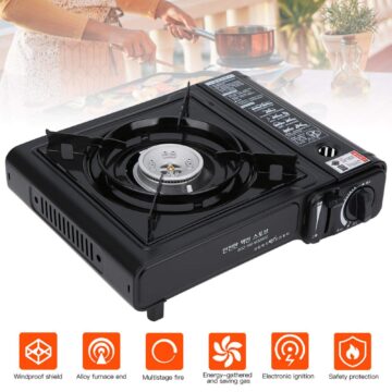 Portable Butane Gas Stove Mini Camping with Case