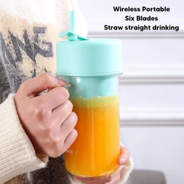 Mini Portable Blender 420ml Juicer Glass With Straw Electric Multi-Functional Smoothie Blender