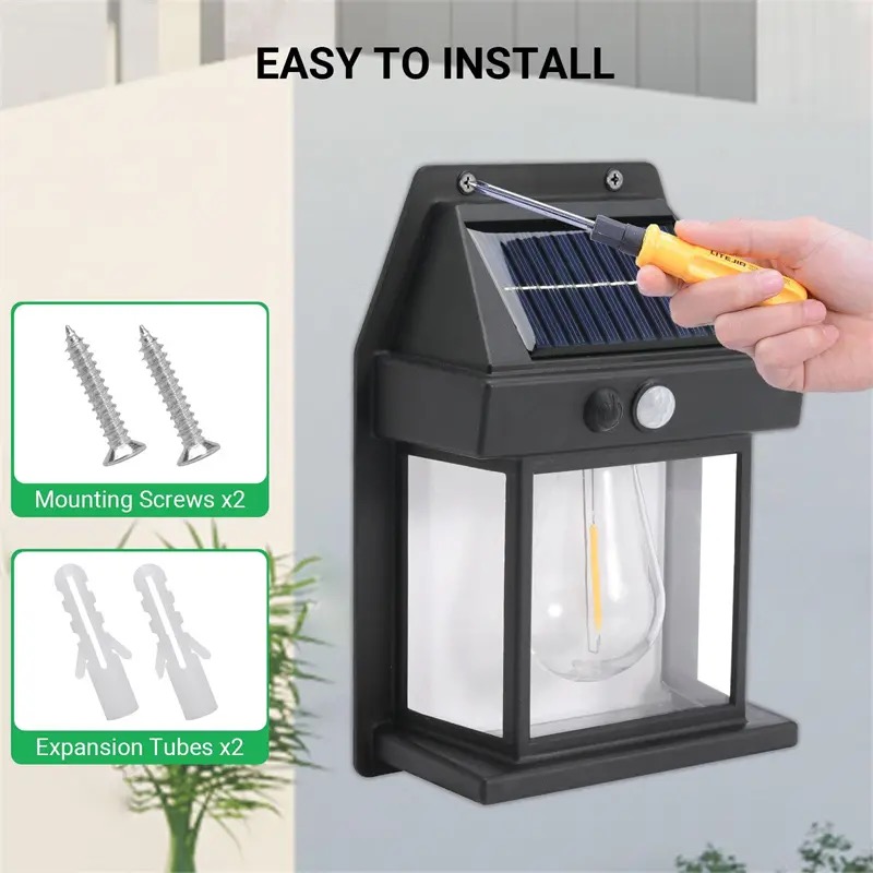 New style Solar wall lamp Villa garden lamp Outdoor waterproof Tungsten Solar induction lamp Motion Sensor Outdoor Solar Lamp