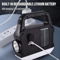 COB+LED Solar Light Micro USB Charging Waterproof Portable Searchlight Flashlight 5V 1A Emergency Power Bank with Power Display.