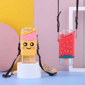 Hot Summer Cute Donut Ice Cream Water Bottle with Straw