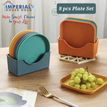 8 Pieces Plates With Stand