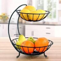 High quality double layer Iron fruit basket