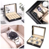 10 Grids PU Leather Watch Display Storage Box