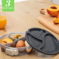 3-partition lunch box, BPA-free, leak-proof, microwave-safe, meal prep container, portion control, food storage, durable lunch box, travel lunch container, eco-friendly, dishwasher-safe, reusable lunch box, food container