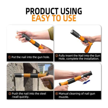Heavy-Duty Concrete Nail Gun Kit with 10 Free Nails