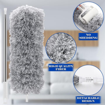 Microfiber Feather Duster With An Extendable And Bendable Head