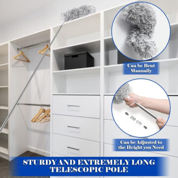 Microfiber Feather Duster With An Extendable And Bendable Head