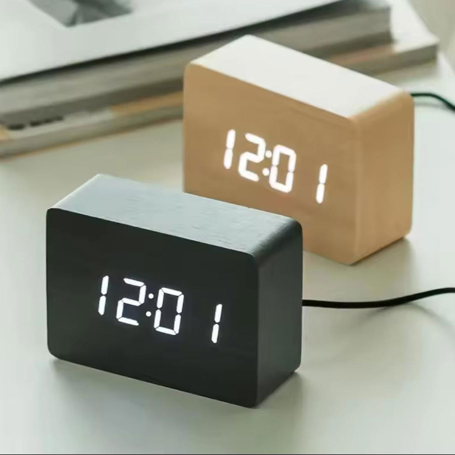 Wooden Led Alarm Clock