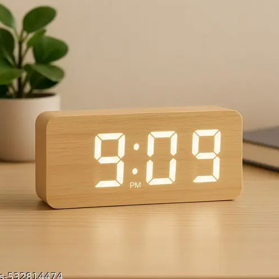 Wooden Led Alarm Clock