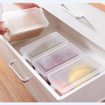 A Transparent Food Storage Container With A Lid