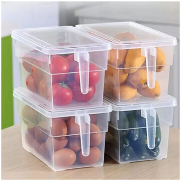 A Transparent Food Storage Container With A Lid