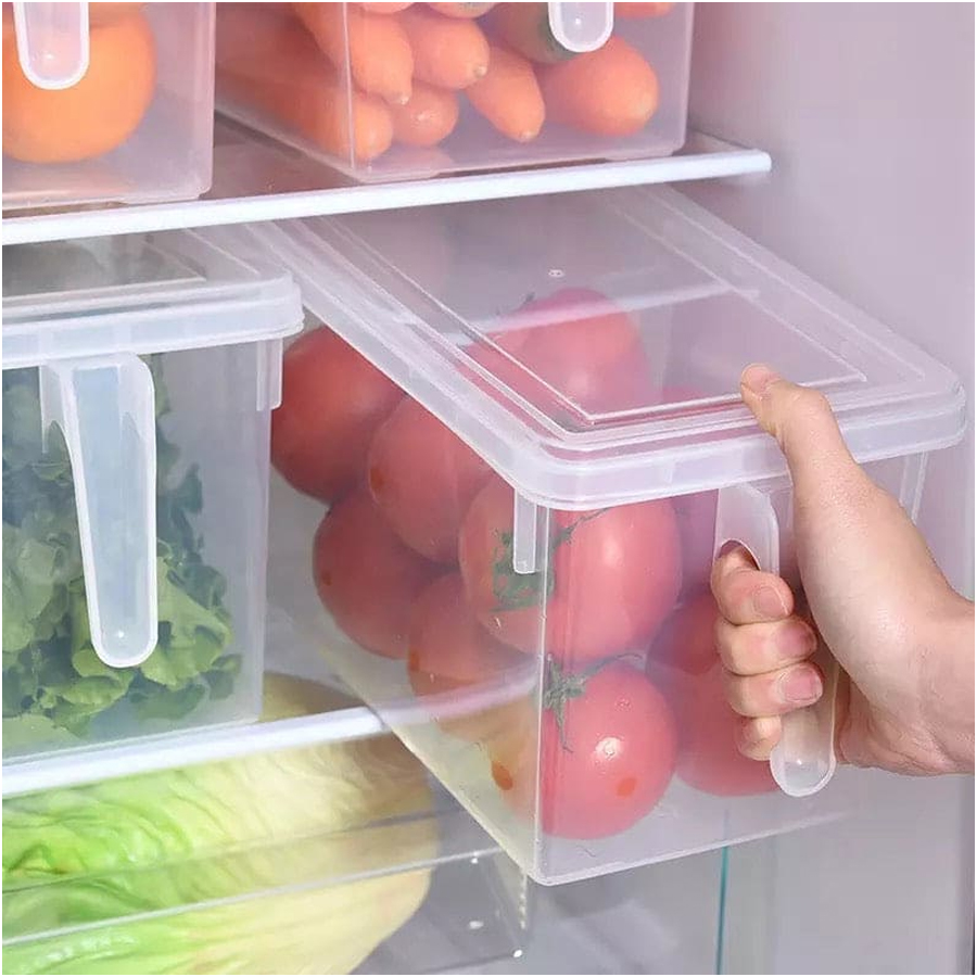 A Transparent Food Storage Container With A Lid