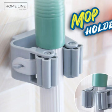 A wall - Mounted Mop & Broom Holder